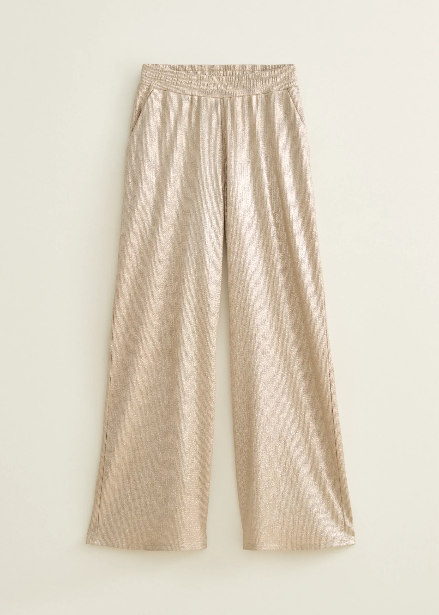 Clearance Cotton Club Wijde broek met glans zand