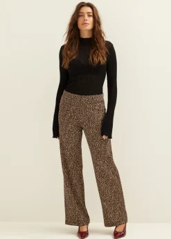 Hot Cotton Club Wijde broek met panterprint meerkleurig