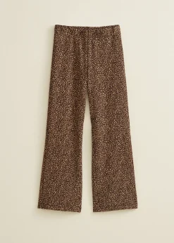 Hot Cotton Club Wijde broek met panterprint meerkleurig