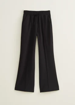 Discount Cotton Club Wijde broek met pintuck zwart