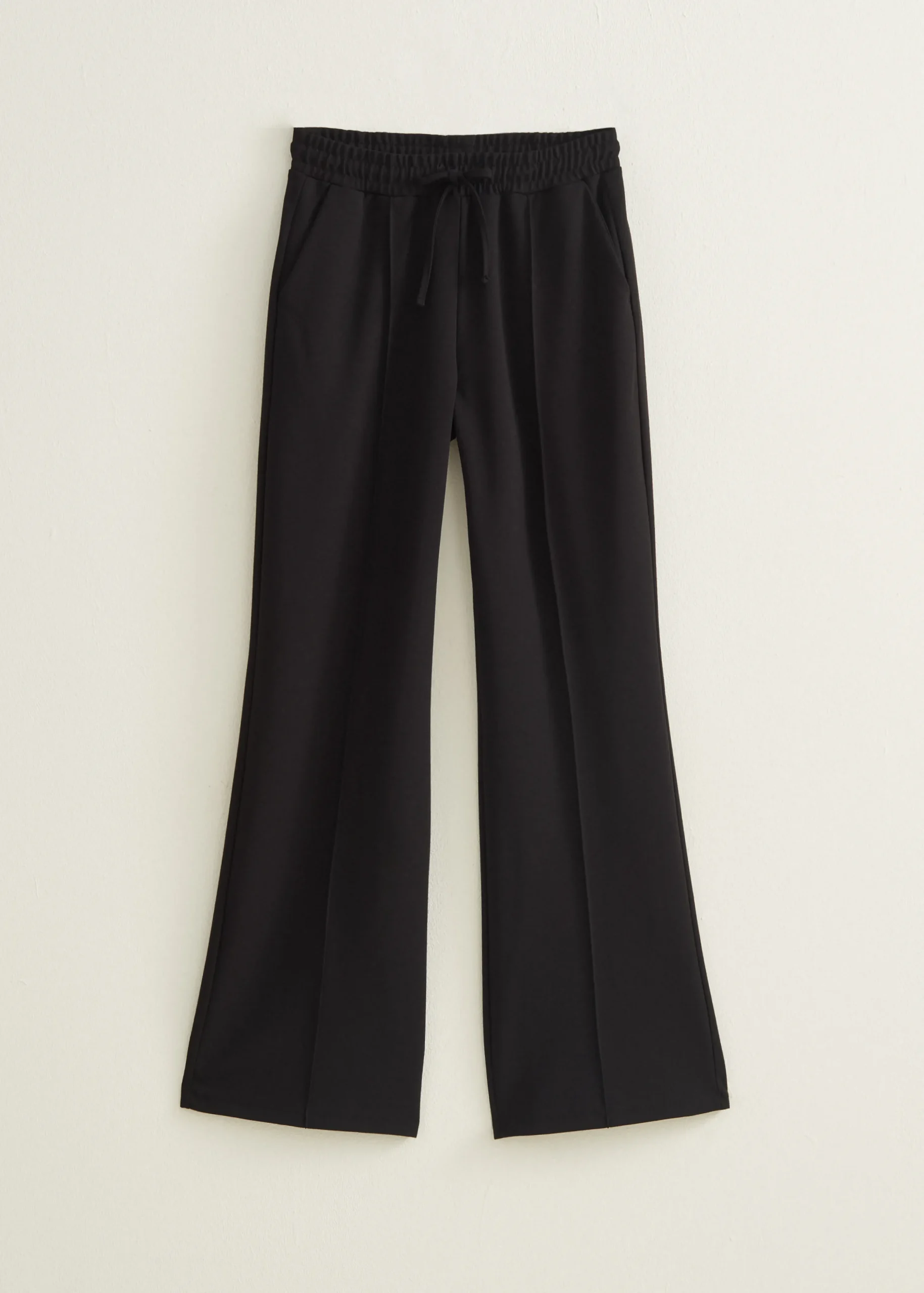 Discount Cotton Club Wijde broek met pintuck zwart