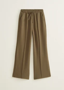Outlet Cotton Club Wijde broek met pintuck donkerkhaki
