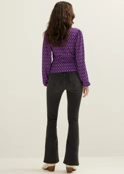 Hot Cotton Club Wikkeltop met all-over print donkerpaars