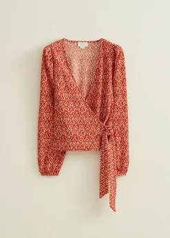 Clearance Cotton Club Wikkeltop met print brique
