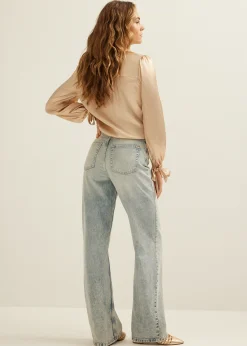 Discount Cotton Club Wikkeltop met satijn look champagne