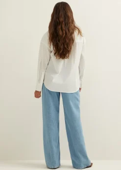 Online Cotton Club Witte blouse met zak wit,off-white