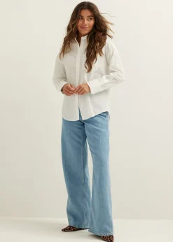 Online Cotton Club Witte blouse met zak wit,off-white