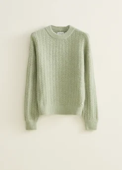 Sale Cotton Club Zachte gebreide trui mint