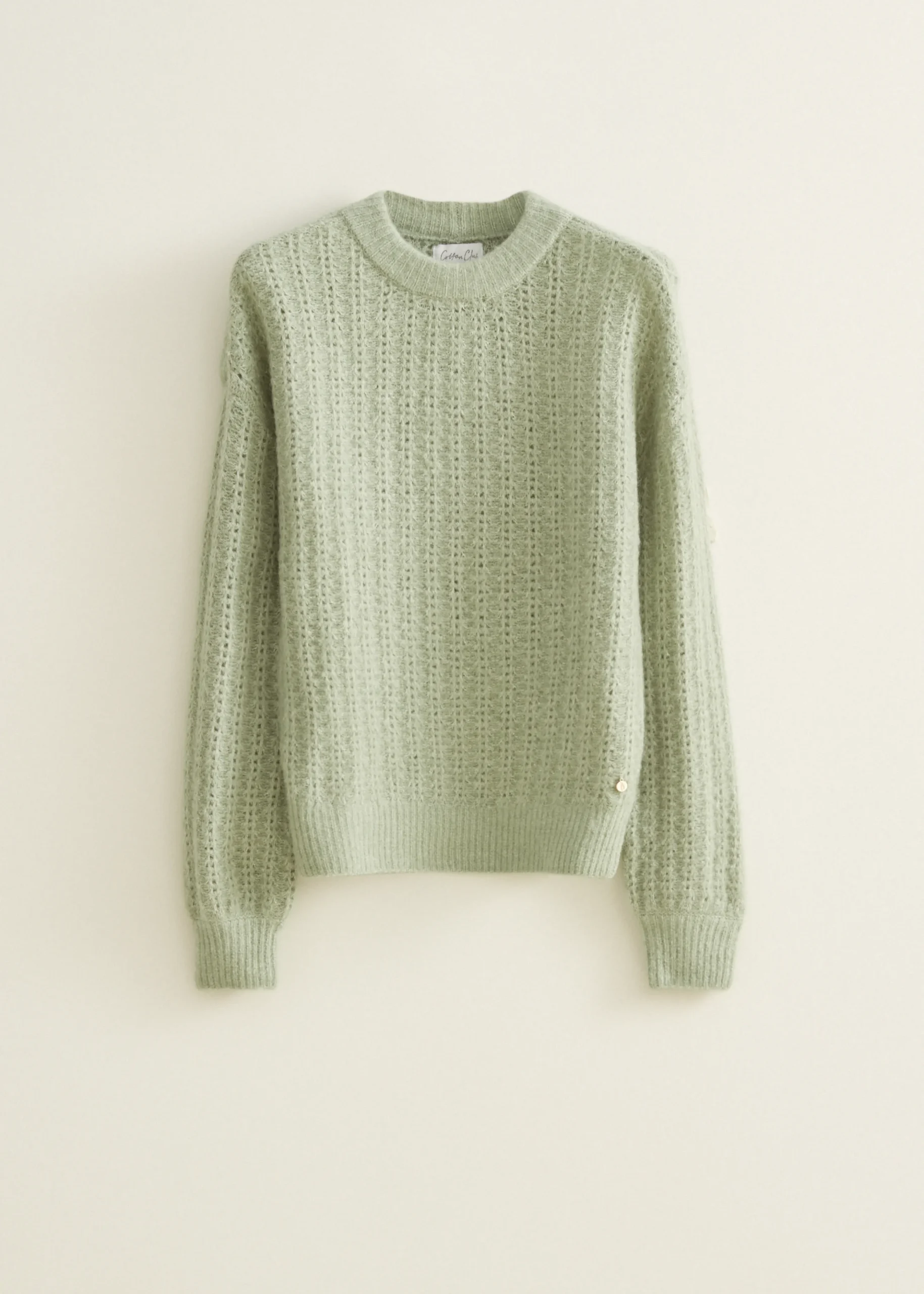Sale Cotton Club Zachte gebreide trui mint